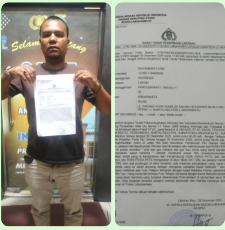 Ilham Hasibuan Laporkan Akun Tiktok ‘Rio Tan’ Ke Polres Labuhanbatu, Dugaan Pencemaran Nama Baik