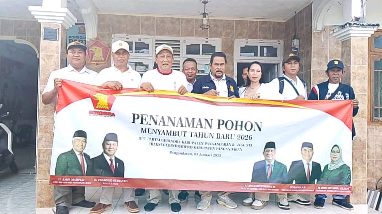 Wujud Lestarikan Lingkungan, Diawali Tahun 2026 DPC Partai Gerindra Pangandaran Lakukan Penanaman Seribu Pohon
