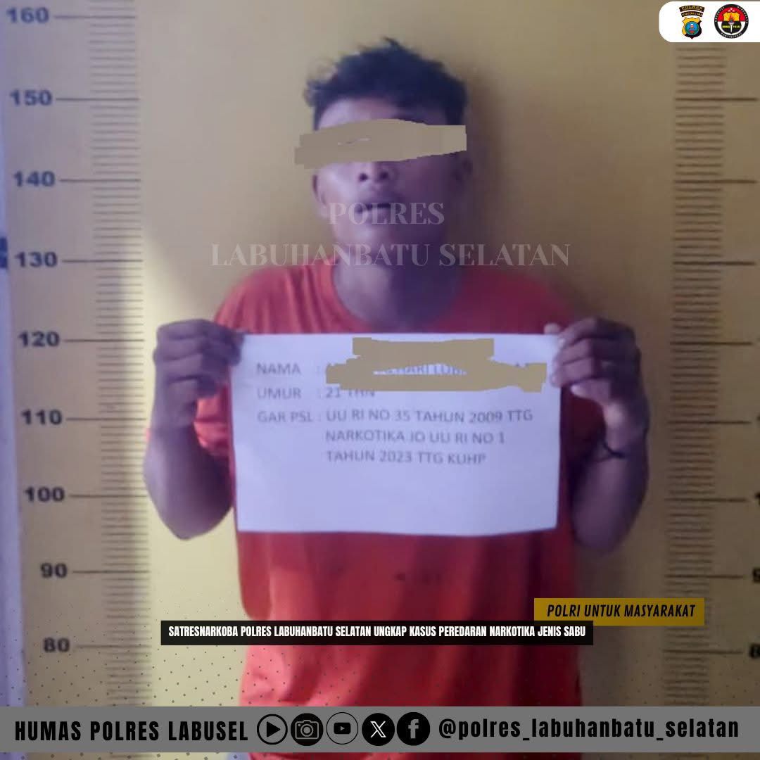 Seorang Pria di Tangkap Tim Opsnal Polres Labusel, Kasus Sabu