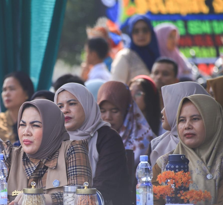 Ny. Hj. Wanjuma Sari Dewi Hadiri Pentas Seni dan Pelepasan Siswa SDN 6 Rantau Utara