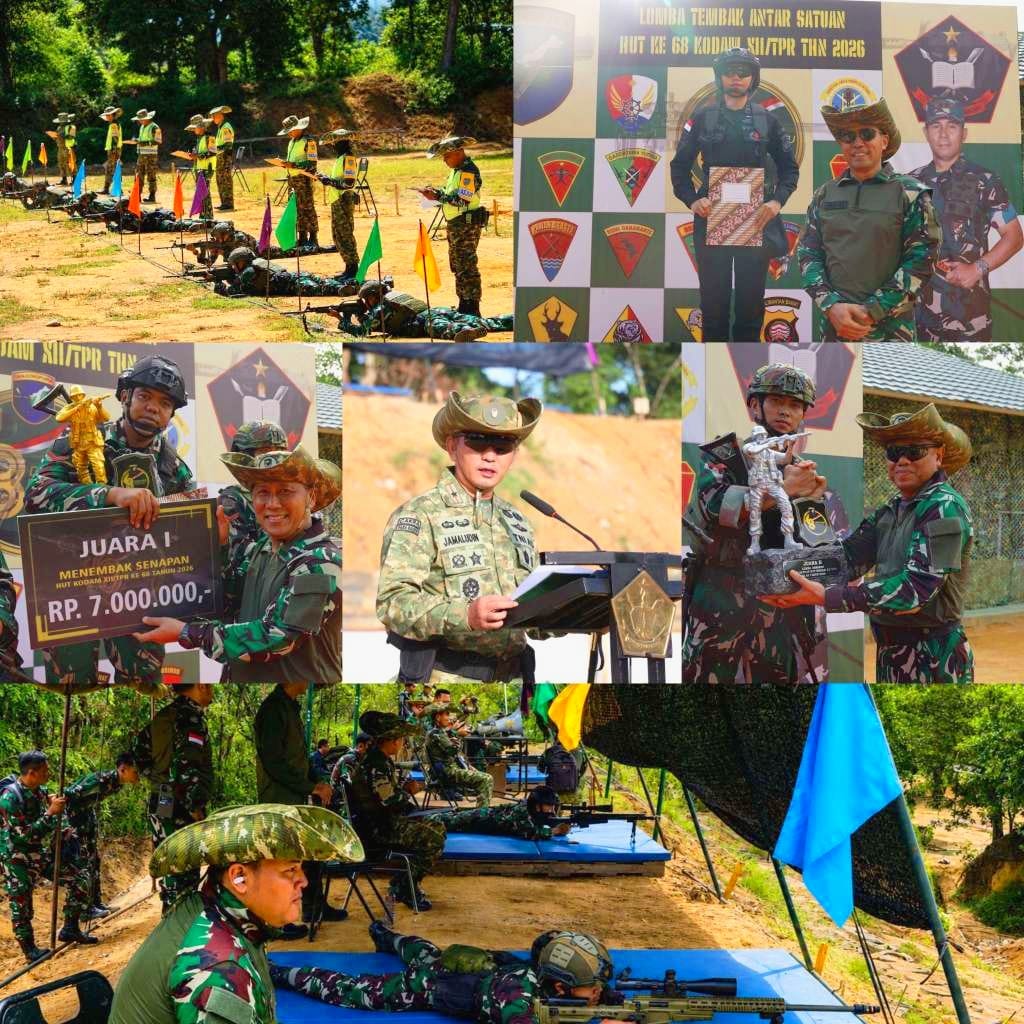 Perkuat Sinergi TNI-Polri, Pangdam XII/Tpr Tutup Lomba Tembak HUT ke-68 Kodam