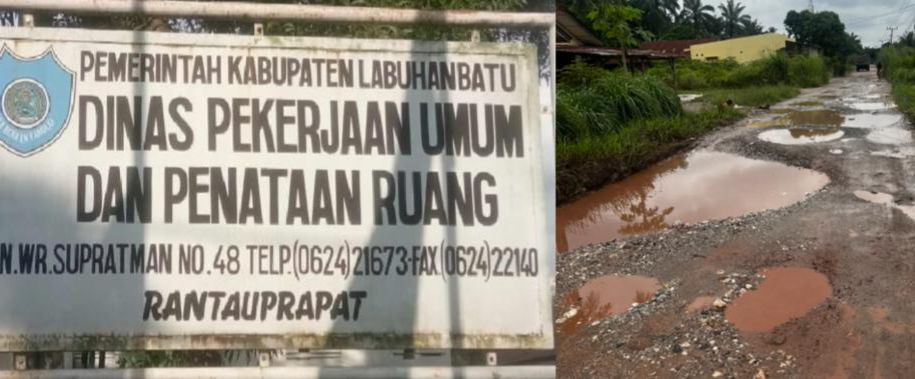 Kadis PUPR Labuhanbatu Bungkam, Konfirmasi Kerusakan Jalan Dano Bale A Tak Direspons
