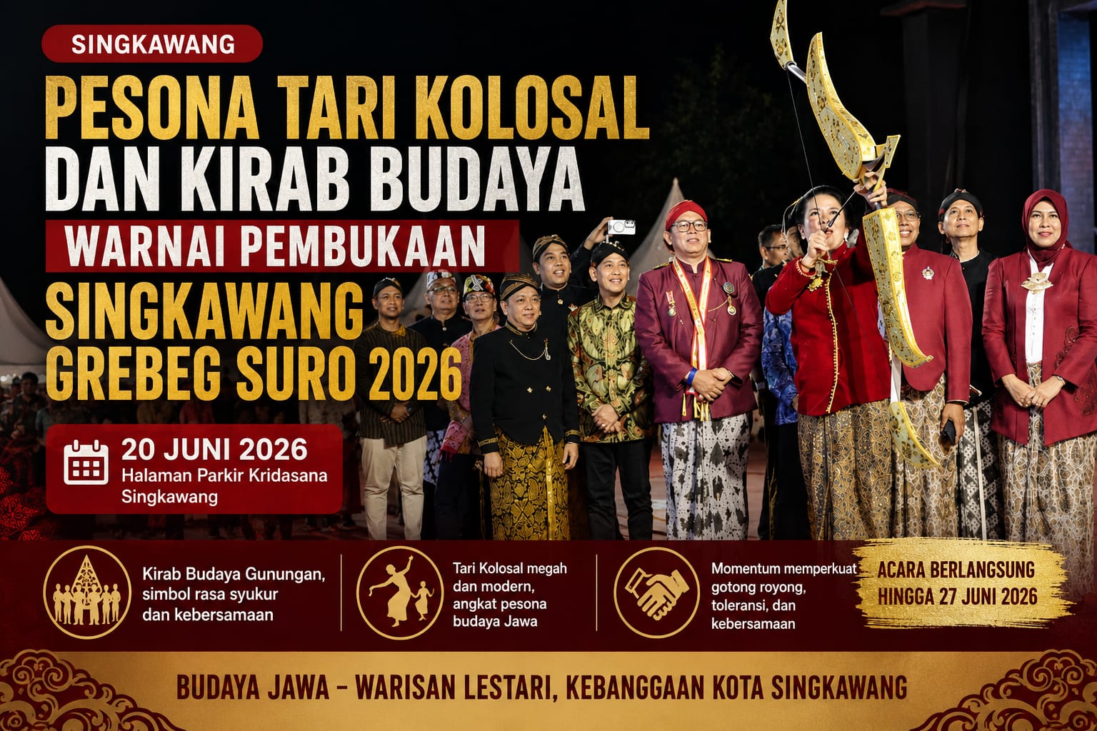 Pesona Tari Kolosal dan Kirab Budaya Warnai Pembukaan Singkawang Grebeg Suro 2026