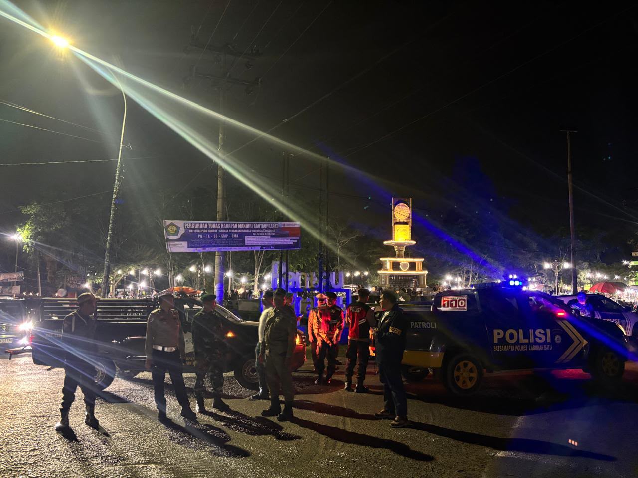Jaga Malam Minggu Tetap Aman, Tiga Pilar Labuhanbatu Gelar Patroli Gabungan Skala Besar
