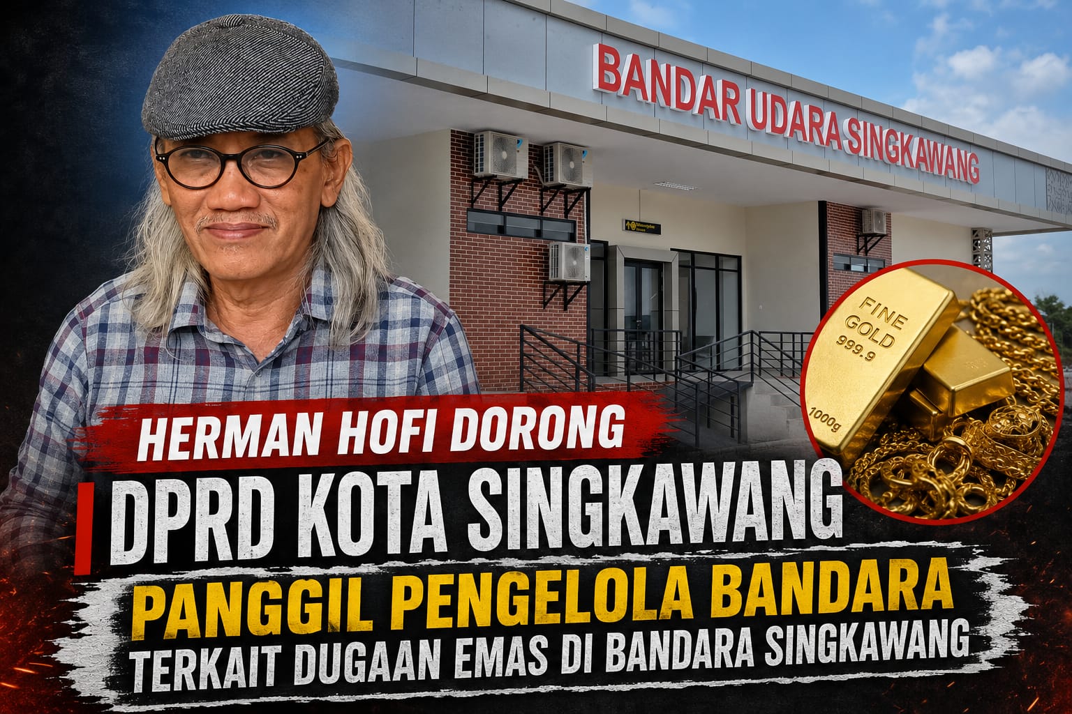 Herman Hofi Dorong DPRD Kota Singkawang Panggil Pengelola Bandara Terkait Dugaan Emas di Bandara Singkawang