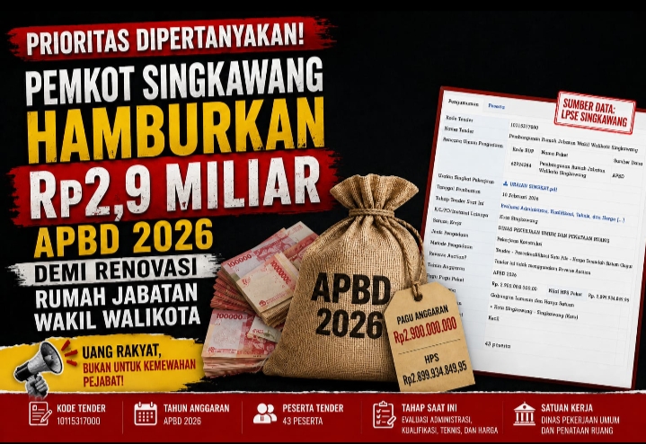 Prioritas Dipertanyakan: Pemkot Singkawang Hamburkan Rp 2,9 Miliar APBD Demi Renovasi Rumah Jabatan Wakil Walikota
